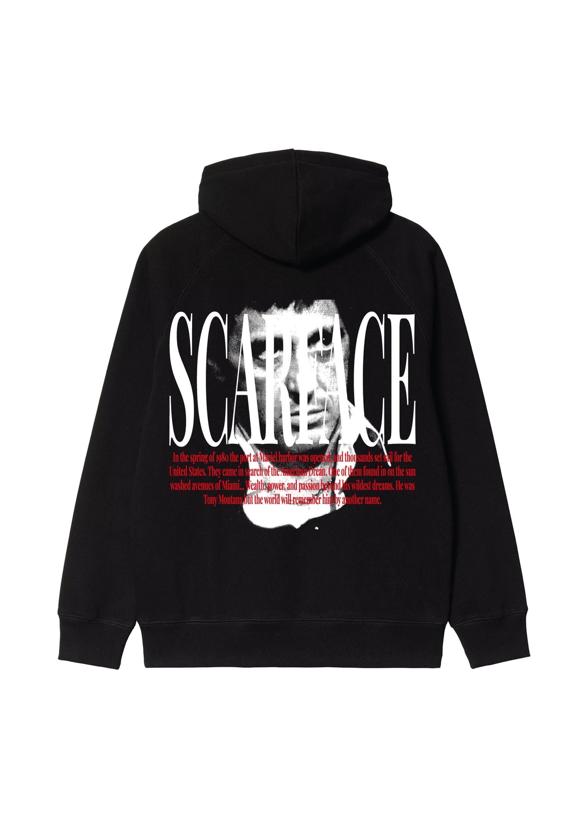 Wasabi Felpa da uomo con cappuccio Tony Montana nera