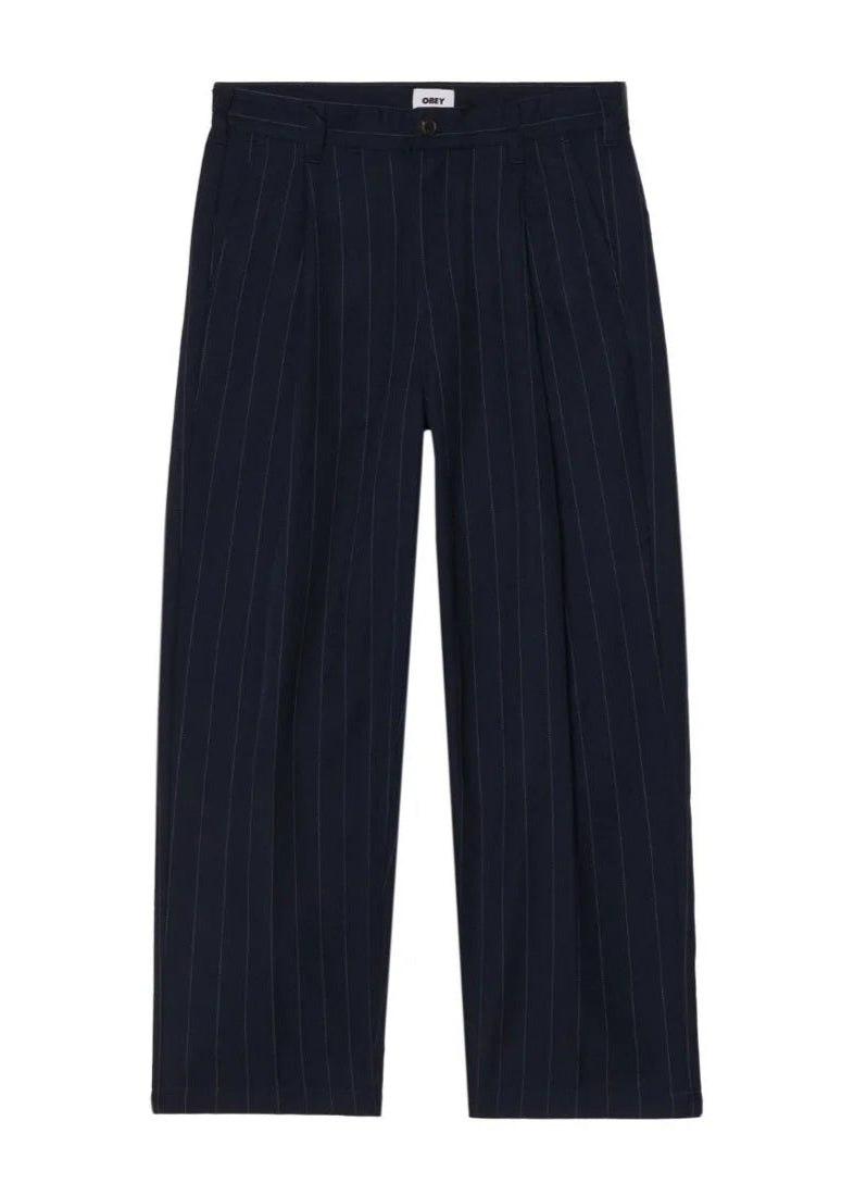 Obey Pantalone da uomo gessato Dean Stripe Pleated