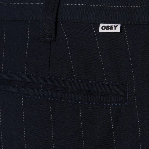 Obey Pantalone da uomo gessato Dean Stripe Pleated