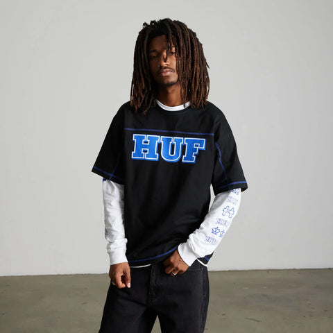 Huf T-Shirt da uomo manica corta Legacy Football nera