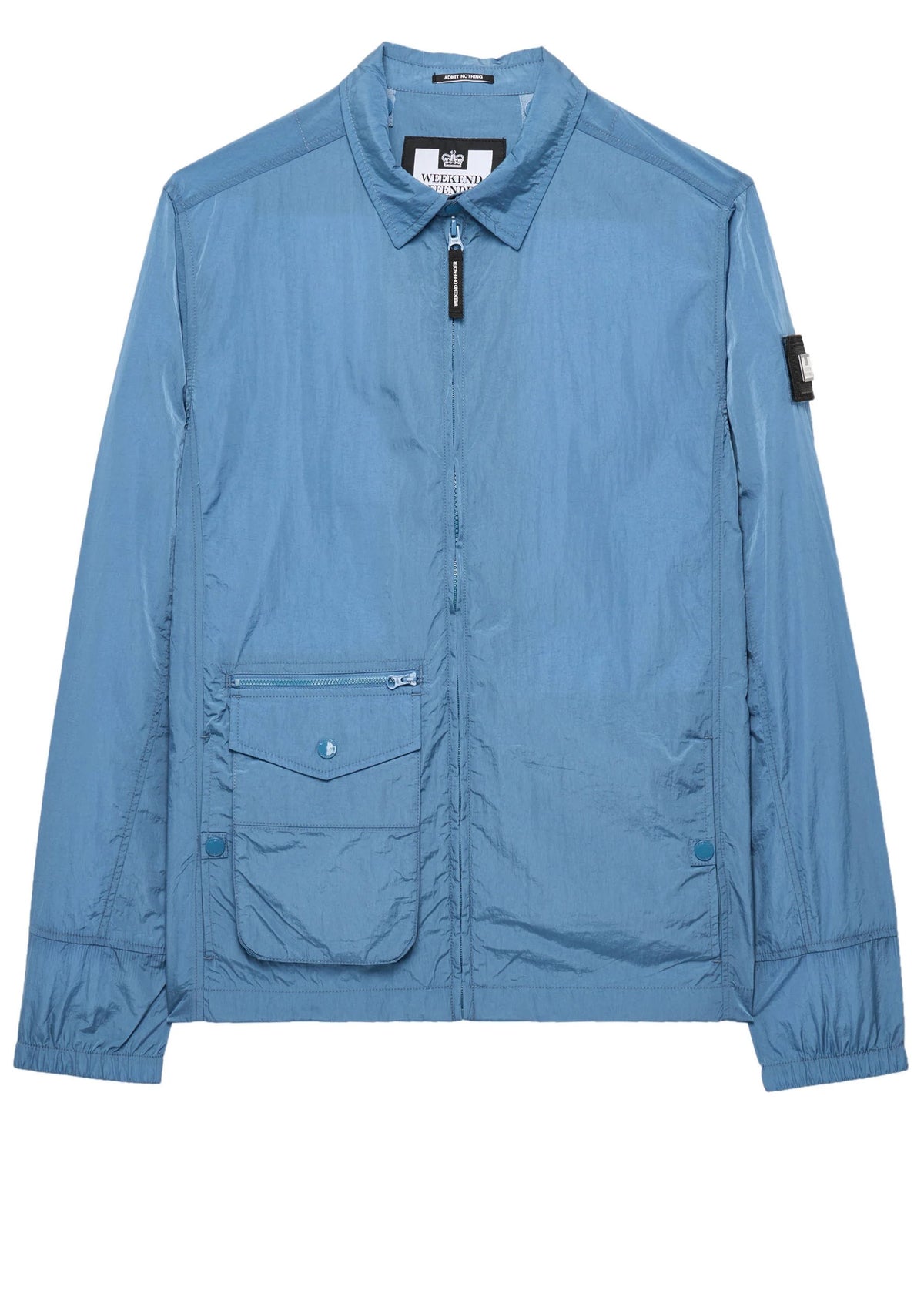 Weekend Offender Vinnie Light Blue Nylon Men's Zip Up Shirts