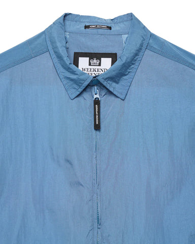 Weekend Offender Vinnie Light Blue Nylon Men's Zip Up Shirts