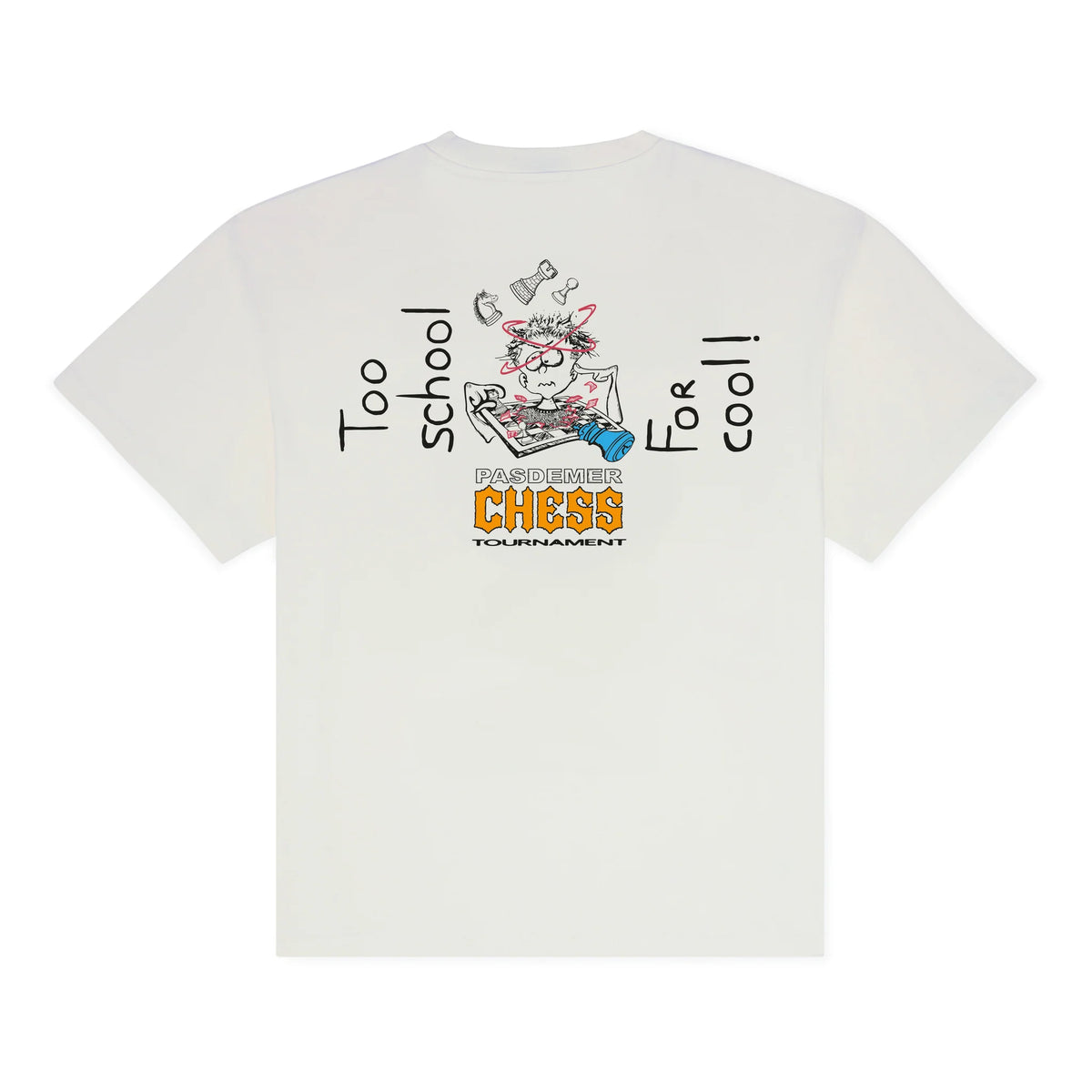 Pas De Mer T-Shirt da uomo manica corta Chess bianca