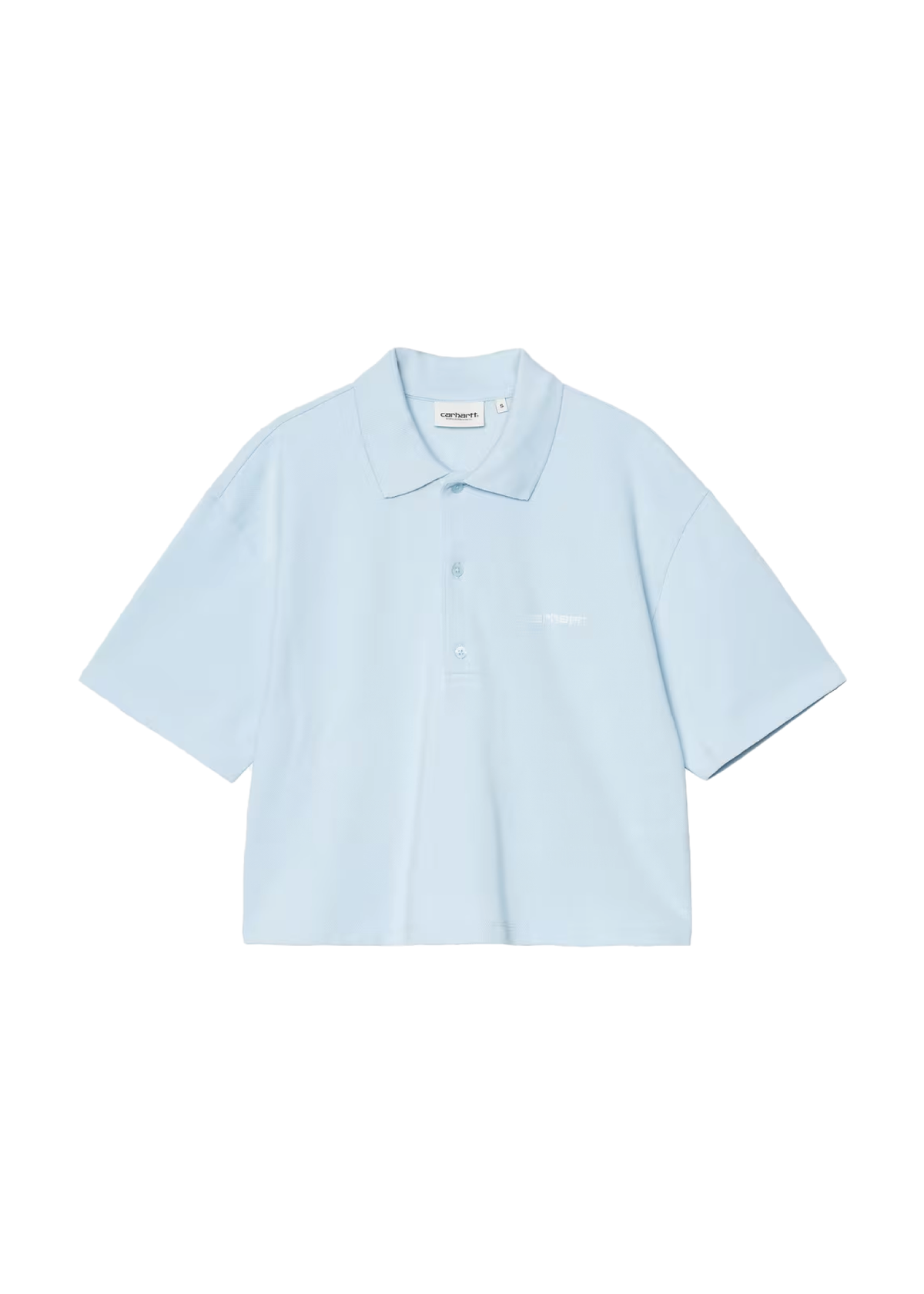 Carhartt Women's Short Sleeve Script Polo Sky Blue