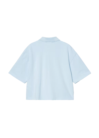 Carhartt Women's Short Sleeve Script Polo Sky Blue