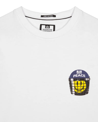 Weekend Offender T-Shirt da uomo manica corta Metropolitan peace bianca