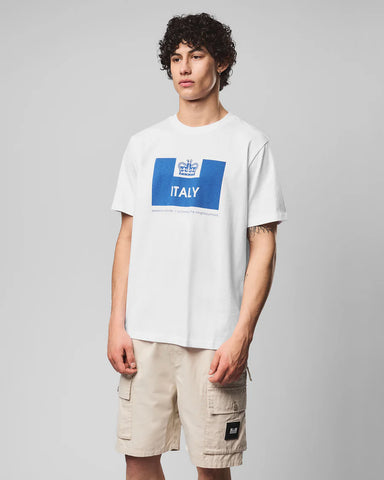 Weekend Offender T-Shirt da uomo manica corta Italia bianca