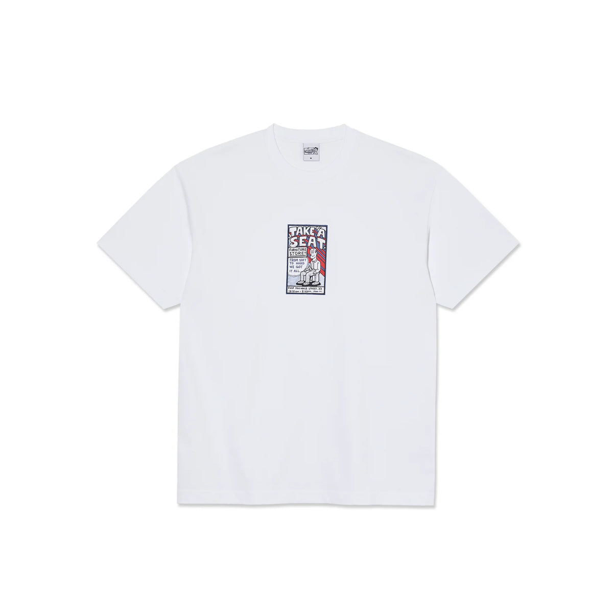 Polar Skate T-Shirt da uomo manica corta Take A Seat bianca