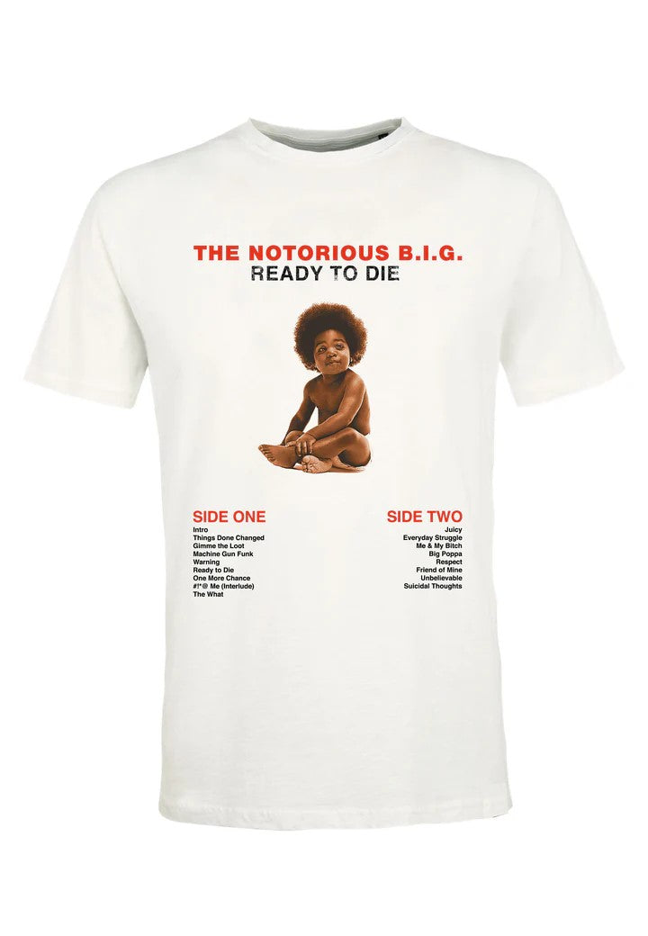 ReCovered T-Shirt da uomo manica corta Notorius BIG Ready to die beige