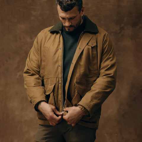 Filson Giacca cerata da uomo Tin Cloth Field marrone
