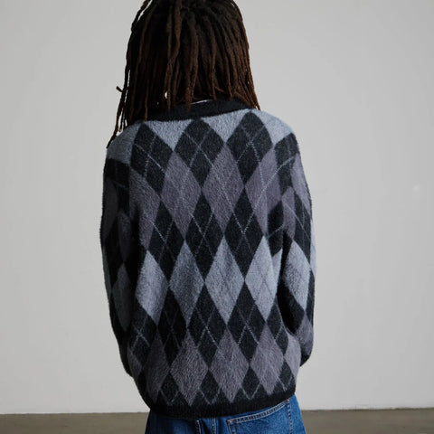 Huf Cardigan con bottoni da uomo Cooper Mohair nero
