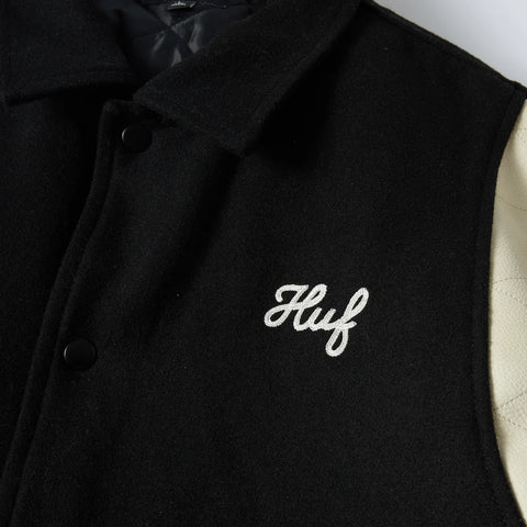 Huf Varsity Song Unisex Cloth Jacket Black