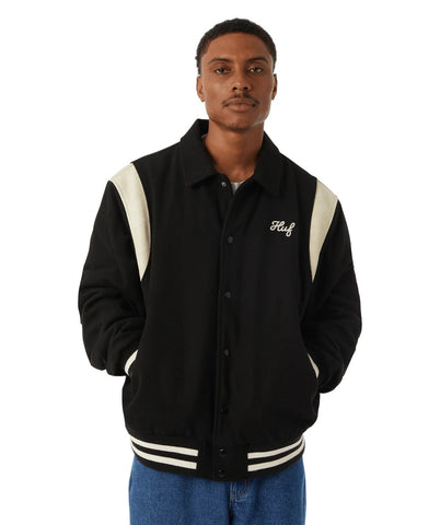 Huf Varsity Song Unisex Cloth Jacket Black