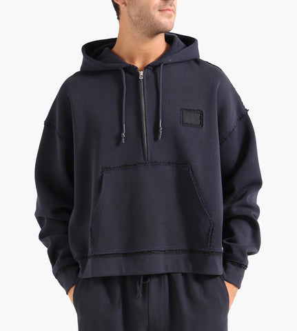 New Amsterdam Felpa da uomo con cappuccio Half Zip blu