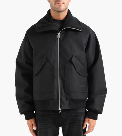 New Amsterdam Giacca bomber da uomo Wool nero