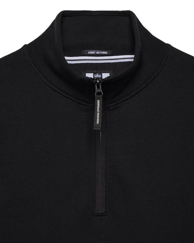 Weekend Offender Kraviz Herren-Sweatshirt mit halbem Reißverschluss in Schwarz