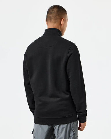 Weekend Offender Kraviz Herren-Sweatshirt mit halbem Reißverschluss in Schwarz