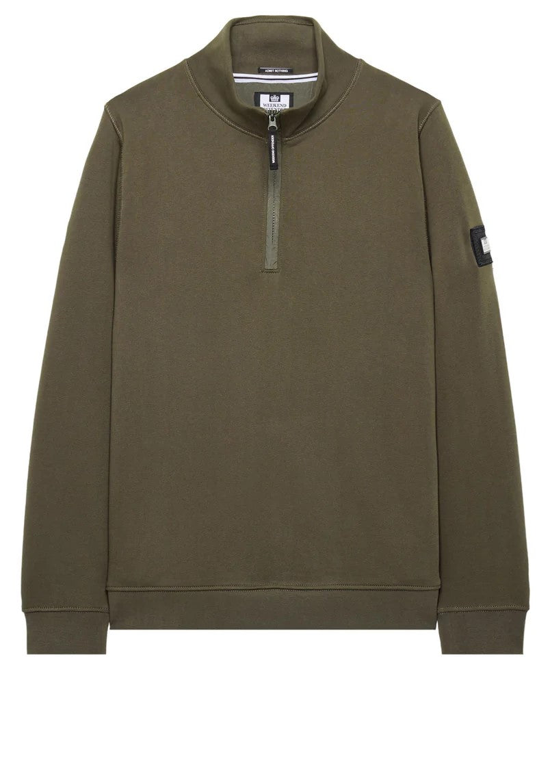 Weekend Offender Green Kraviz Herren-Sweatshirt mit halbem Reißverschluss