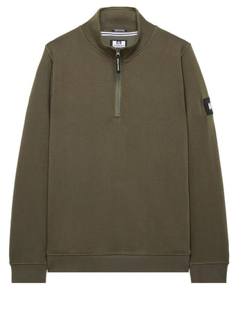 Weekend Offender Felpa mezza zip da uomo Kraviz verde