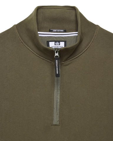 Weekend Offender Felpa mezza zip da uomo Kraviz verde