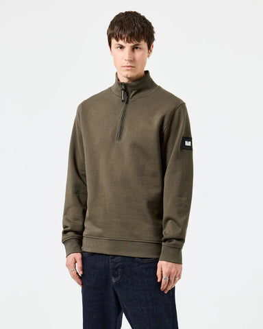 Weekend Offender Felpa mezza zip da uomo Kraviz verde