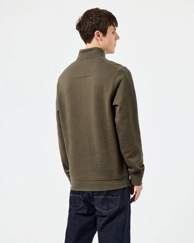 Weekend Offender Felpa mezza zip da uomo Kraviz verde