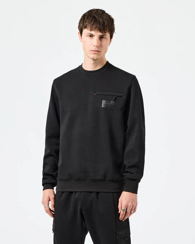 Weekend Offender Paraiso Herren-Sweatshirt mit Rundhalsausschnitt in Schwarz