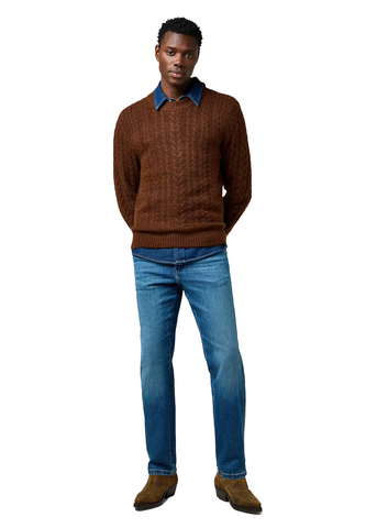 Wrangler Men's Cable Knit Wool Blend Jumper