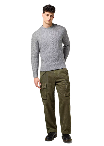 Wrangler Men's Grey Cable Wool Blend Sweater
