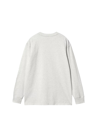 Carhartt Wip Men's Long Sleeve American Script T-Shirt Light Grey