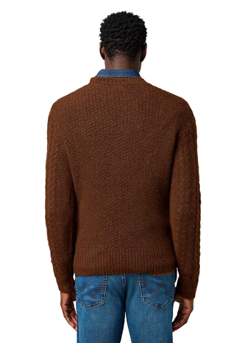 Wrangler Men's Cable Knit Wool Blend Jumper