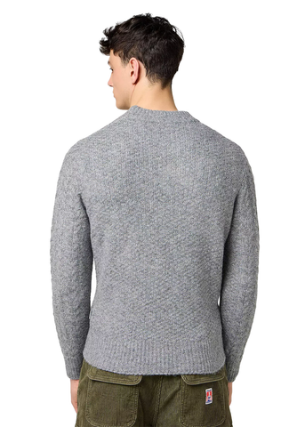 Wrangler Men's Grey Cable Wool Blend Sweater