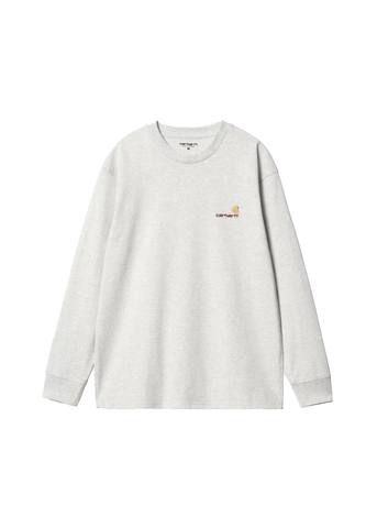 Carhartt Wip Men's Long Sleeve American Script T-Shirt Light Grey
