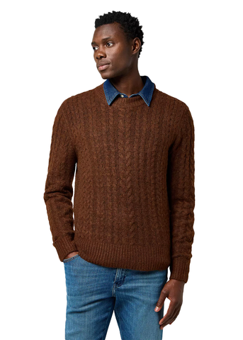 Wrangler Men's Cable Knit Wool Blend Jumper