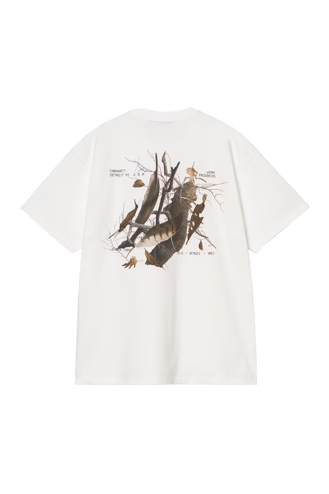 Carhartt Wip T-Shirt da uomo manica corta Feather Progress bianca
