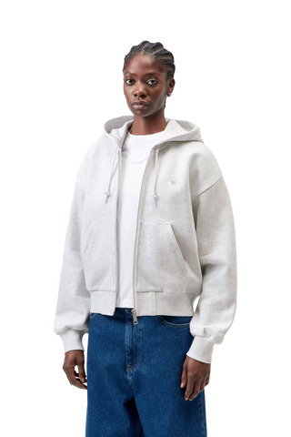 Carhartt Wip Felpa da donna con zip e cappuccio Casey grigio chiara
