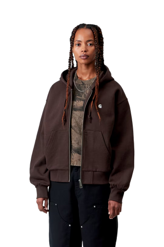 Carhartt Wip Felpa da donna con zip e cappuccio Casey marrone