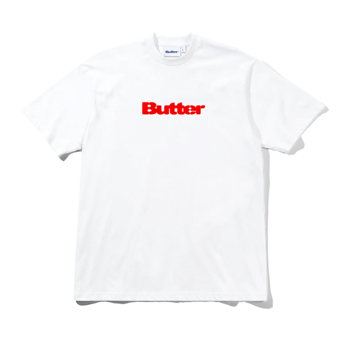 Buttergoods T-Shirt da uomo manica corta Stencil Logo bianca