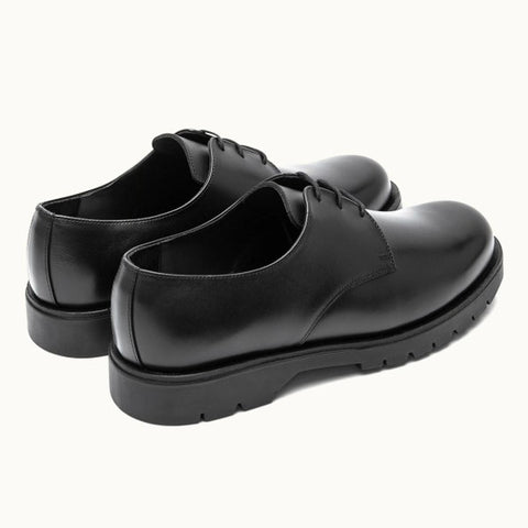 Kleman Dormance black leather men's derby shoes