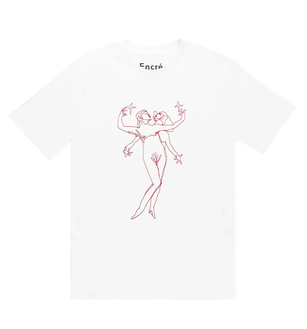 Encrè T-Shirt ricamata manica corta unisex Danseuse Etoile bianca