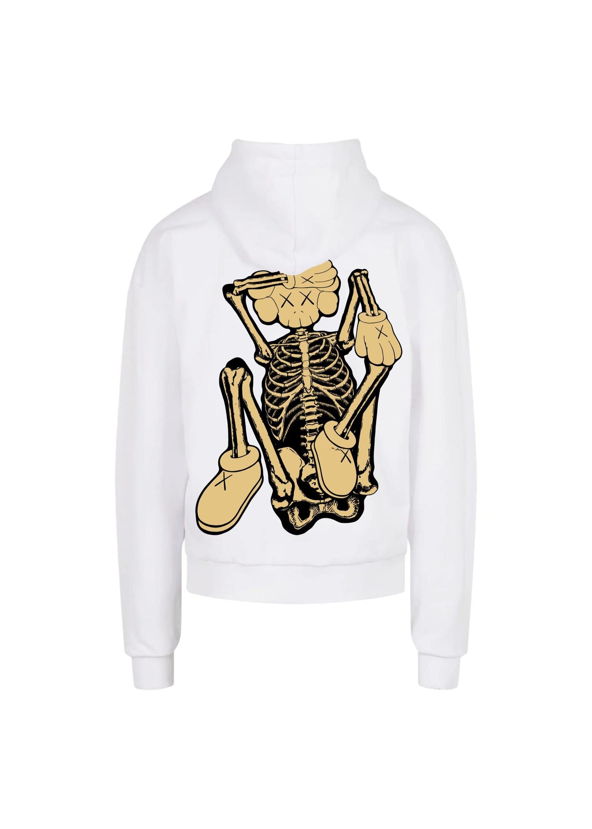 Wasabi Felpa da uomo con cappuccio Skeleton Kaws bianca