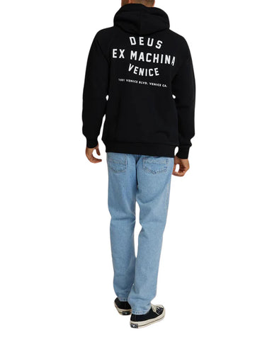 Deus Ex Macvhina Felpa con cappuccio da uomo Venice Address nera