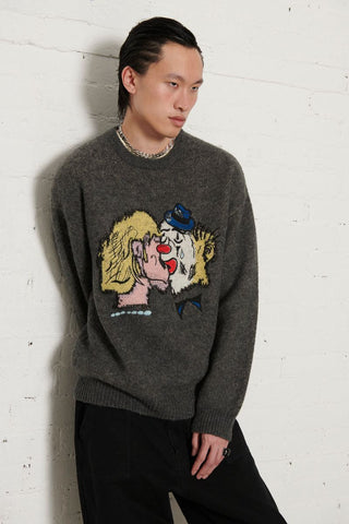 Pas De Mer Maglione in lana da uomo Hard Times grigio