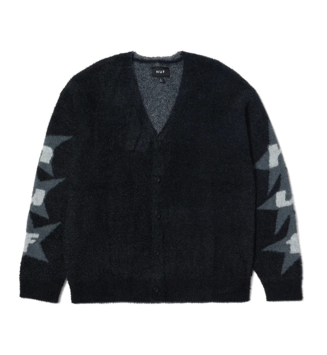 Huf Cardigan in lana unisex Ursa Mohair Nero