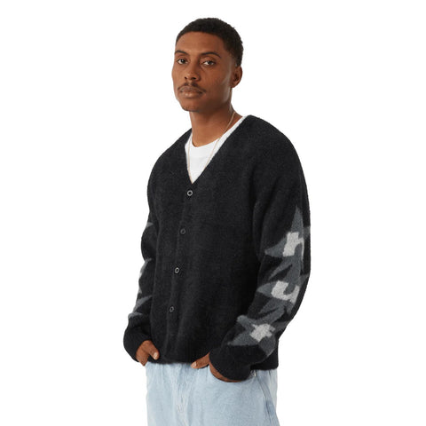 Huf Unisex Ursa Mohair Wool Cardigan Black