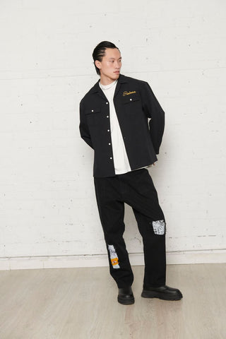 Pas De Mer Camicia da uomo Bowling nera