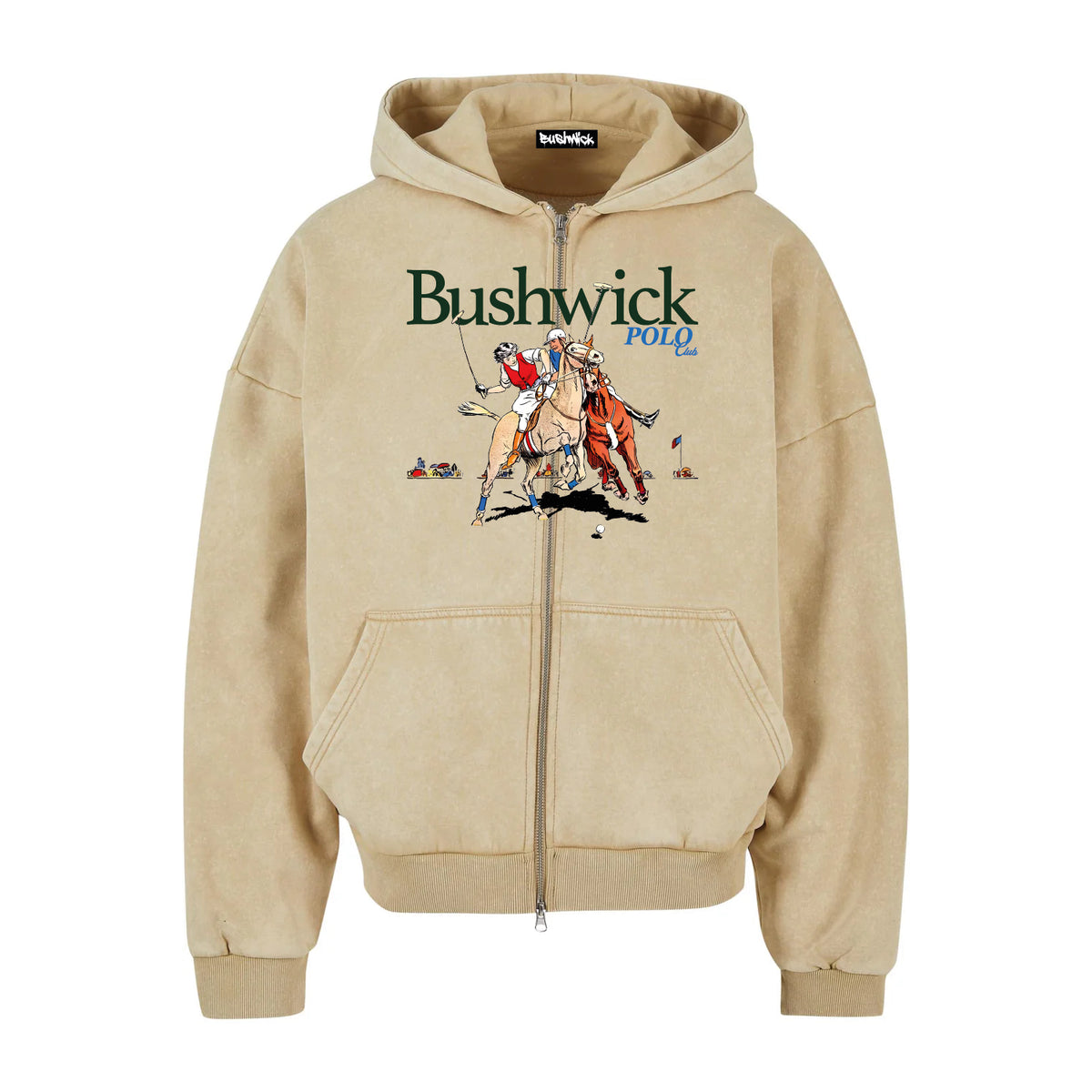 Bushwick Felpa unisex con zip e cappuccio Polo Club beige