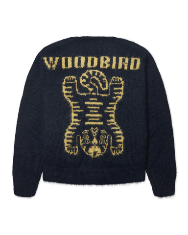 Woodbird Maglione con zip da uomo Koon Zip Tiger blu