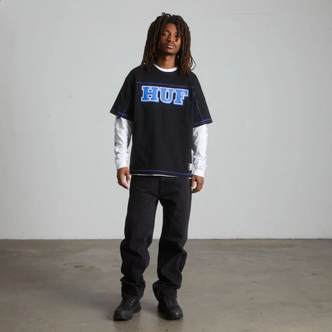 Huf T-Shirt da uomo manica corta Legacy Football nera