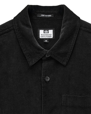 Weekend Offender  Camicia da uomo in velluto a coste Welch Cord nera